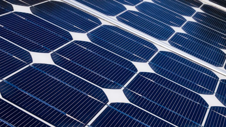 Solar panel is generating electricity to help against global warming